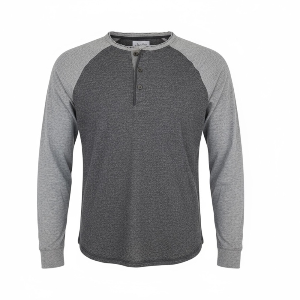 🪵 Lucky Brand Men’s Cotton Half Button Long Sleeve Henley – M